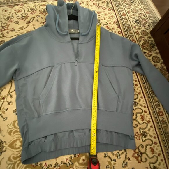 STELLA MACCARTNEY ADIDAS HIGH LOW HOODIE OVERSIZED BLUE QUARTER ZIP SIZE M - Picture 6 of 7